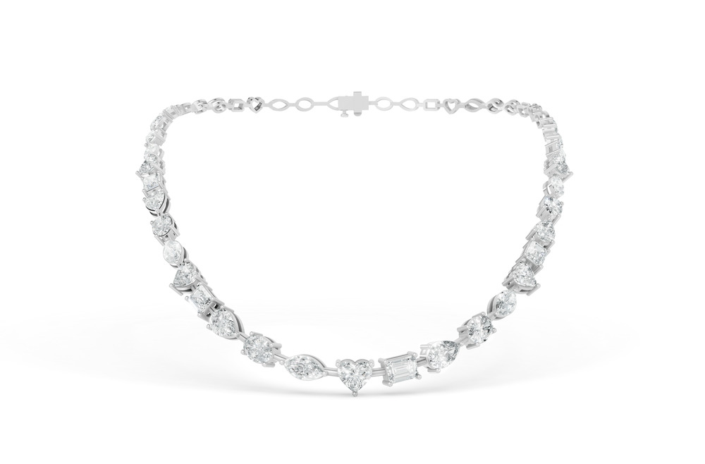 19.44 CTW 14K White Gold Diamond Tennis Necklace